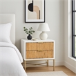 Pemberly Row Mahogany 2 Drawer Nightstand with Gold Legs in White