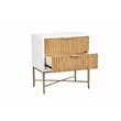 Pemberly Row Mahogany 2 Drawer Nightstand with Gold Legs in White