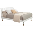Pemberly Row Standard King Slat Back Wood Platform Bed in White