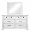 Pemberly Row Wood 7 Drawer Bedroom Dresser with Jewelry Tray in White Mist