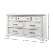 Pemberly Row Wood 7 Drawer Bedroom Dresser with Jewelry Tray in White Mist