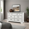 Pemberly Row Wood 7 Drawer Bedroom Dresser with Jewelry Tray in White Mist