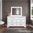 Pemberly Row Wood 7 Drawer Bedroom Dresser with Jewelry Tray in White Mist