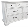 Pemberly Row Wood 7 Drawer Bedroom Dresser with Jewelry Tray in White Mist