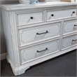 Pemberly Row Wood 7 Drawer Bedroom Dresser with Jewelry Tray in White Mist