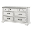 Pemberly Row Wood 7 Drawer Bedroom Dresser with Jewelry Tray in White Mist