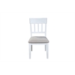 Pemberly Row Set of 2 Pine Wood Slat Back Side Chairs in White