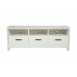 Pemberly Row Mahogany 3 Drawer TV Console with Shelves in White