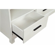 Pemberly Row Mahogany 3 Drawer TV Console with Shelves in White