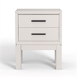 Pemberly Row Mahogany Wood 2 Drawer Nightstand in Classic White