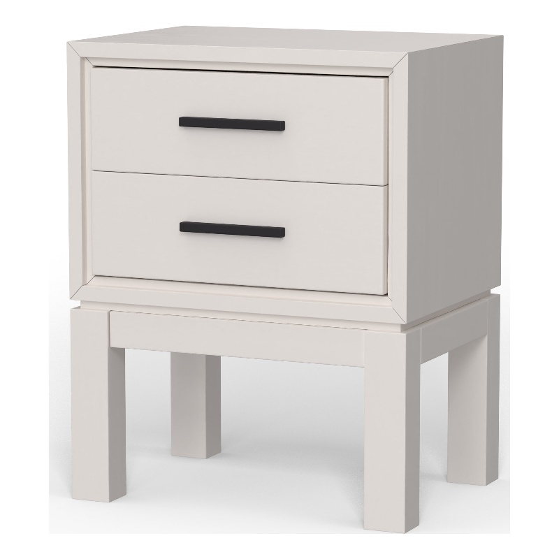 Pemberly Row Mahogany Wood 2 Drawer Nightstand in Classic White