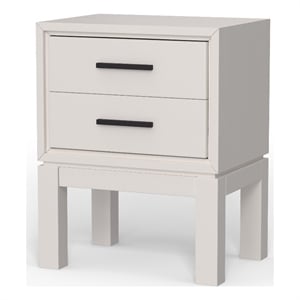 Pemberly Row Mahogany Wood 2 Drawer Nightstand in Classic White