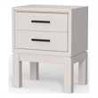 Pemberly Row Mahogany Wood 2 Drawer Nightstand in Classic White
