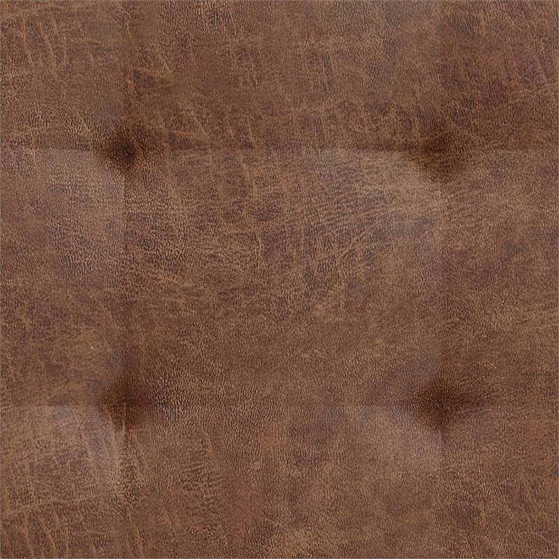 Pemberly Row Tufted Wingback Upholstered Full Platform Bed in Brown