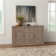 Pemberly Row Pine Wood Sideboard with 3 Drawers in Natural Brown