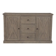 Pemberly Row Pine Wood Sideboard with 3 Drawers in Natural Brown