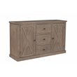 Pemberly Row Pine Wood Sideboard with 3 Drawers in Natural Brown