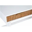 Pemberly Row Mahogany Wood 3 Drawer Large Desk in Warm White