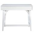Pemberly Row Mahogany Wood 3 Drawer Large Desk in Warm White