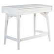 Pemberly Row Mahogany Wood 3 Drawer Large Desk in Warm White