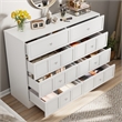 Pemberly Row Modern 8 Drawer Dresser with Crystal Knobs in White