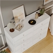 Pemberly Row Modern 8 Drawer Dresser with Crystal Knobs in White