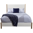 Pemberly Row Standard King Upholstered Wood Panel Bed in White
