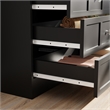 Pemberly Row Modern 8 Drawer Dresser with Crystal Knobs in Black