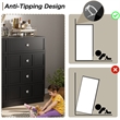 Pemberly Row Modern 8 Drawer Dresser with Crystal Knobs in Black