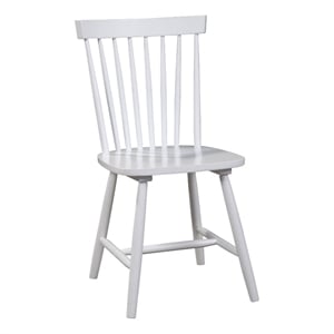 Pemberly Row Set of 2 Spindle Back Wood Side Chairs in White
