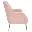 Pemberly Row Velour Upholstered Leisure Accent Chair in Pink