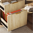 Pemberly Row L-Shaped Computer Desk with 3 Drawers in Light Wood