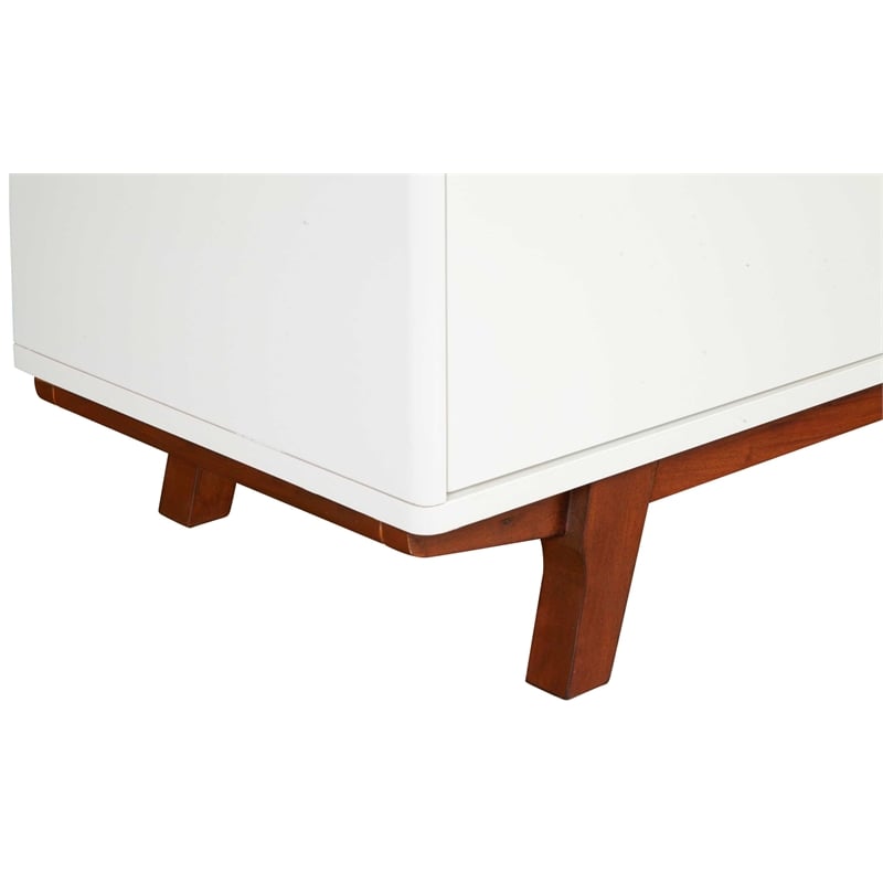 Pemberly Row 64.5 in. W Wood TV Console with 3 Drawers in White