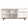 Pemberly Row 64.5 in. W Wood TV Console with 3 Drawers in White