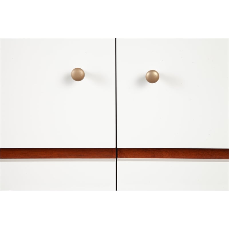 Pemberly Row 64.5 in. W Wood TV Console with 3 Drawers in White