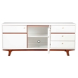 Pemberly Row 64.5 in. W Wood TV Console with 3 Drawers in White