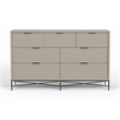 Pemberly Row Mahogany Wood 7 Drawer Bedroom Dresser in Taupe