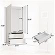 Pemberly Row Modern Armoire Wardrobe with 2 Doors and 2 Drawers in White