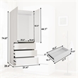 Pemberly Row Armoire Wardrobe Closet with 3 Drawers in White