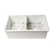 Pemberly Row 32 in x 19 in White Double Bowl Fireclay Kitchen Sink