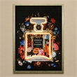 Pemberly Row Floral Multi-Color Canvas Neon Wall Art with Wood Frame