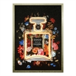 Pemberly Row Floral Multi-Color Canvas Neon Wall Art with Wood Frame