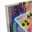 Pemberly Row Glow Martini Multi-Color Canvas Neon Wall Art with Wood Frame