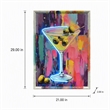 Pemberly Row Glow Martini Multi-Color Canvas Neon Wall Art with Wood Frame