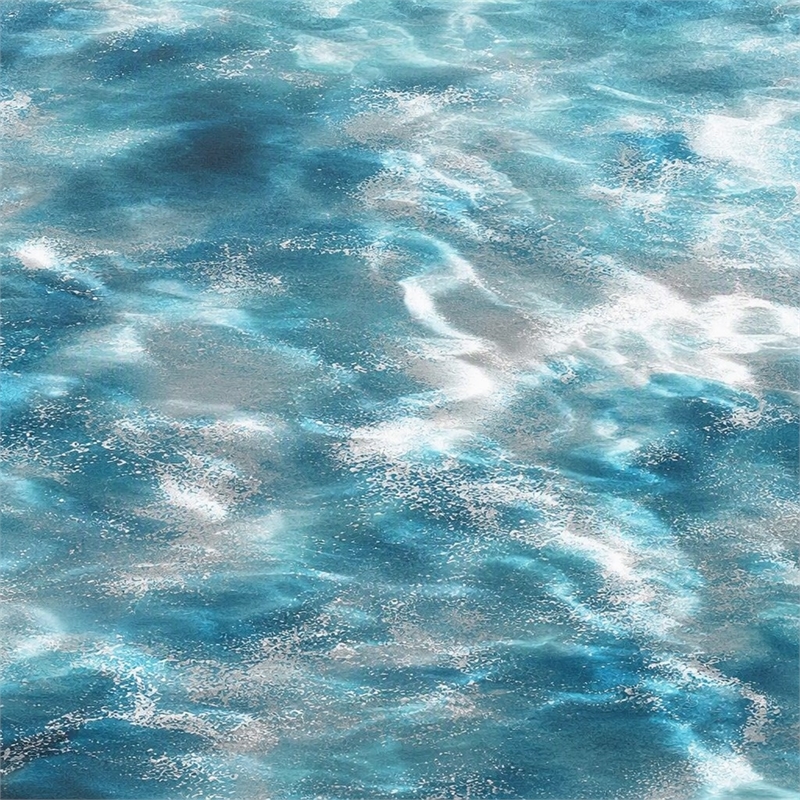 Pemberly Row Ocean Waves Mixed Media Wall Art in Aluminum Frame