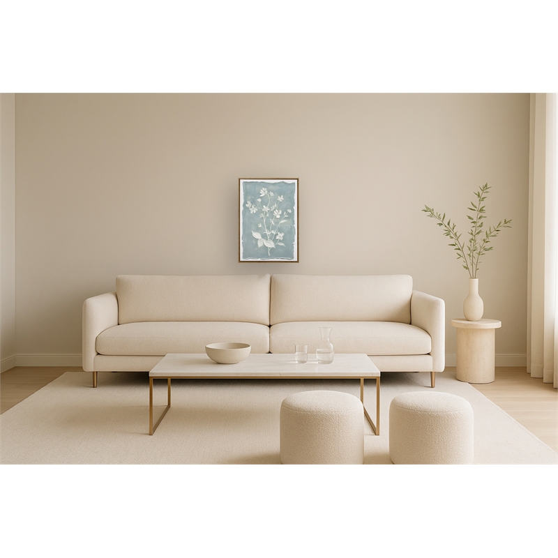 Pemberly Row Whispering Blooms Canvas Wall Art in Dark Wood Frame 20