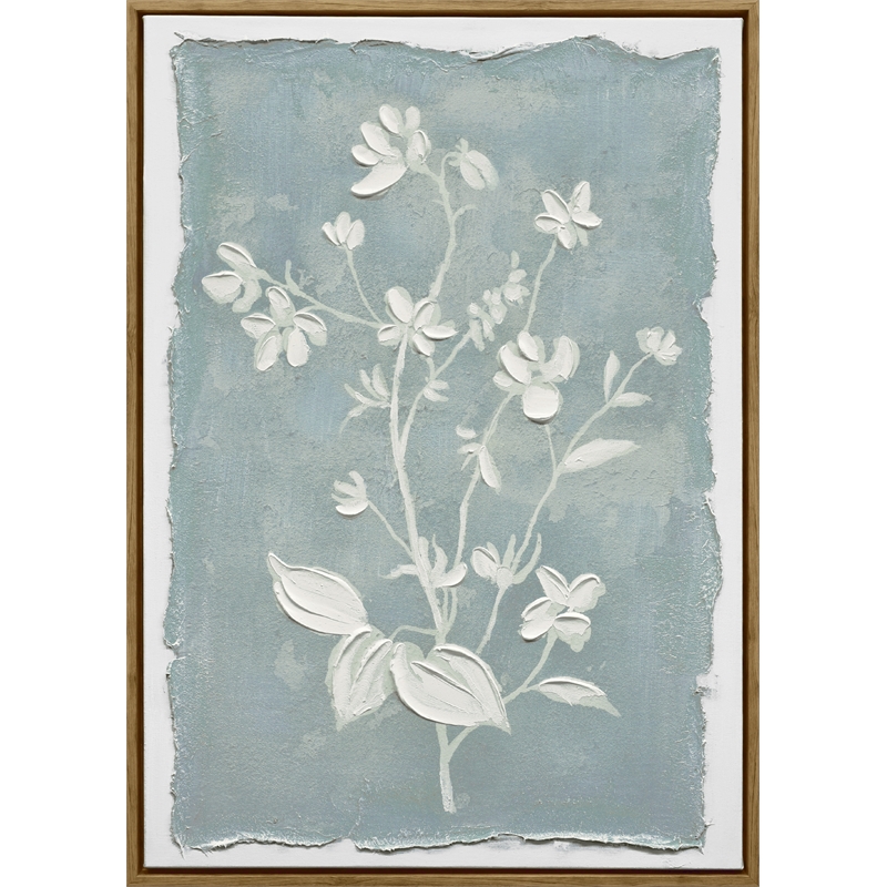 Pemberly Row Whispering Blooms Canvas Wall Art in Dark Wood Frame 20