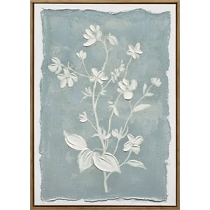 Pemberly Row Whispering Blooms Canvas Wall Art in Dark Wood Frame 20&quot x 28&quot