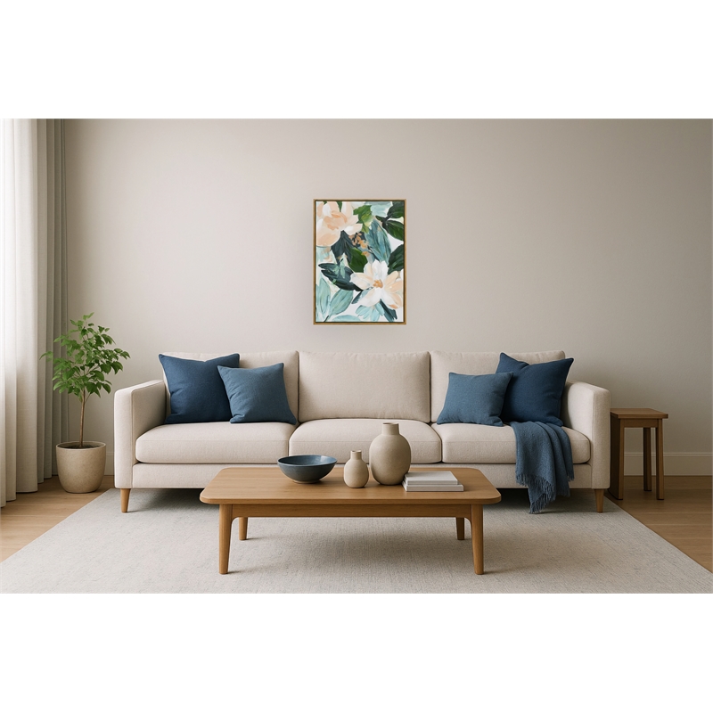 Pemberly Row Floral Serenity Framed Canvas Wall Art Multi-Color 20