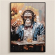 Pemberly Row Chimpanzee Canvas Wall Art Black Wood Frame 28